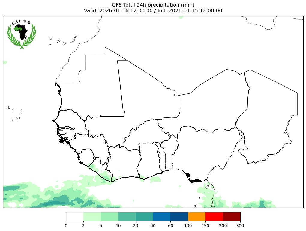 Latest GFS precipitation map