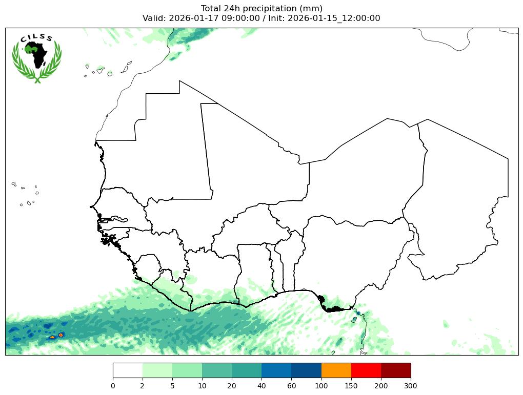Latest WRF precipitation map